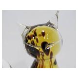 Pair of Hand Made MURANO Art Class Cats