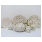 Collection of BELLEEK Shamrock China