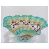 LARGE Brand New Colorful Art Glass Centerpiece Bowl