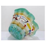 LARGE Brand New Colorful Art Glass Centerpiece Bowl