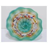 LARGE Brand New Colorful Art Glass Centerpiece Bowl
