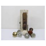 Antique Complete Door Hardware Set & Group of Door Knobs