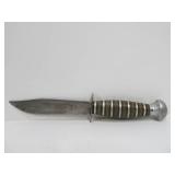 2 Vintage Fixed Blade Hunting Knives w/ Leather Sheaths