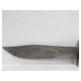2 Vintage Fixed Blade Hunting Knives w/ Leather Sheaths