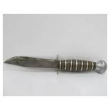 2 Vintage Fixed Blade Hunting Knives w/ Leather Sheaths