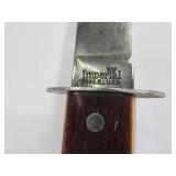 2 Vintage Fixed Blade Hunting Knives w/ Leather Sheaths