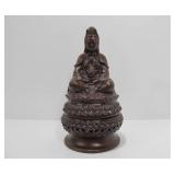 Terracotta Sitting Buddha Incense Burner Trinket Holder