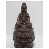 Terracotta Sitting Buddha Incense Burner Trinket Holder