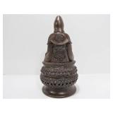 Terracotta Sitting Buddha Incense Burner Trinket Holder