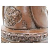Terracotta Sitting Buddha Incense Burner Trinket Holder