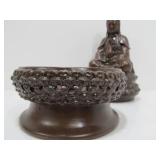 Terracotta Sitting Buddha Incense Burner Trinket Holder