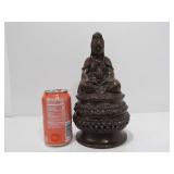 Terracotta Sitting Buddha Incense Burner Trinket Holder