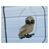 Antique Metal Birdcage Stand w/Hanging Owl Decoration