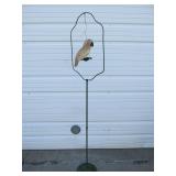 Antique Metal Birdcage Stand w/Hanging Owl Decoration