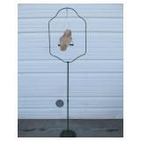 Antique Metal Birdcage Stand w/Hanging Owl Decoration