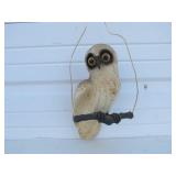 Antique Metal Birdcage Stand w/Hanging Owl Decoration