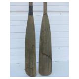 2 Sets of Vintage Wooden Oars/Paddles