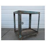 Old Vintage Industrial Steel Rolling Cart