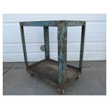 Old Vintage Industrial Steel Rolling Cart