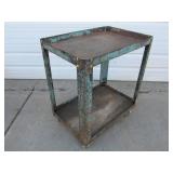 Old Vintage Industrial Steel Rolling Cart