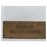 Antique Wooden GAMBLES .22 LR Advertising Ammo Crate