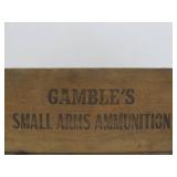 Antique Wooden GAMBLES .22 LR Advertising Ammo Crate