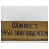 Antique Wooden GAMBLES .22 Short Advertising Ammo Crate