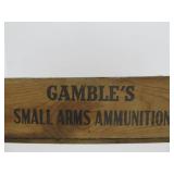 Antique Wooden GAMBLES .22 Short Advertising Ammo Crate