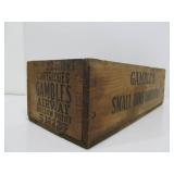 Antique Wooden GAMBLES .22 Short Advertising Ammo Crate