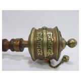 Old Vintage Brass & Copper Handheld Tibetan Prayer Wheel