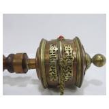 Old Vintage Brass & Copper Handheld Tibetan Prayer Wheel