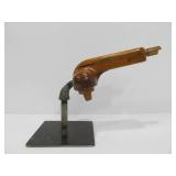 Antique Wooden Pattern on Steel Swivel Stand