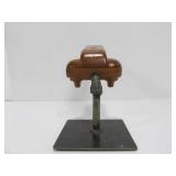 Antique Wooden Pattern on Steel Swivel Stand