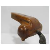 Antique Wooden Pattern on Steel Swivel Stand