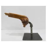Antique Wooden Pattern on Steel Swivel Stand