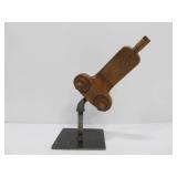 Antique Wooden Pattern on Steel Swivel Stand