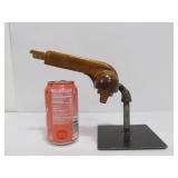 Antique Wooden Pattern on Steel Swivel Stand