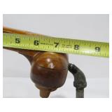 Antique Wooden Pattern on Steel Swivel Stand
