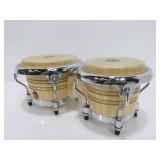 Small Chrome & Wood LP Double Lamp Drum