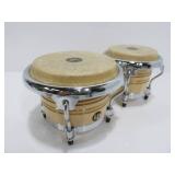 Small Chrome & Wood LP Double Lamp Drum