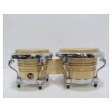 Small Chrome & Wood LP Double Lamp Drum