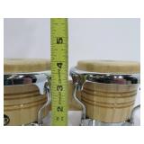 Small Chrome & Wood LP Double Lamp Drum