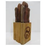 Vintage Tramontina Kitchen Knife Set w/Knife Block