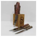 Vintage Tramontina Kitchen Knife Set w/Knife Block