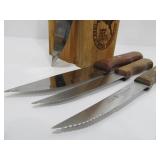 Vintage Tramontina Kitchen Knife Set w/Knife Block