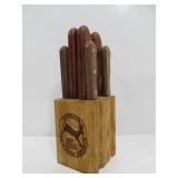 Vintage Tramontina Kitchen Knife Set w/Knife Block