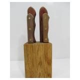 Vintage Tramontina Kitchen Knife Set w/Knife Block