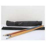 Viking & Dufferin Pool Cues w/Cases.