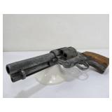 Very Nice Heavily Tooled Black Leather Western Style Gun Belt w/Replica Pistol