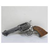Very Nice Heavily Tooled Black Leather Western Style Gun Belt w/Replica Pistol